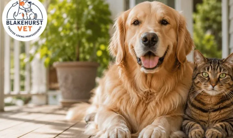 A cat and dog posing for a photo.