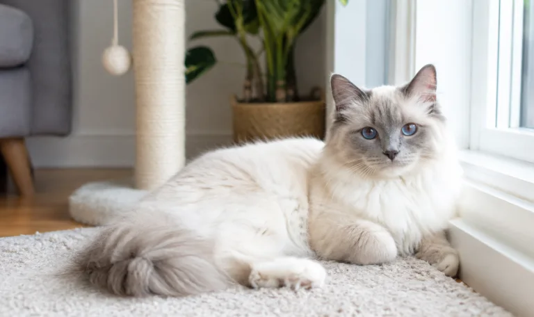 Indoor cat on a windowsill in Sydney